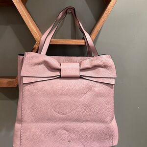 Kate Spade Olive Drive Savannah Pink Tote Bag with Bow Accent
